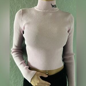 Hello Kitty Pink Ribbed Turtleneck Longsleeve
